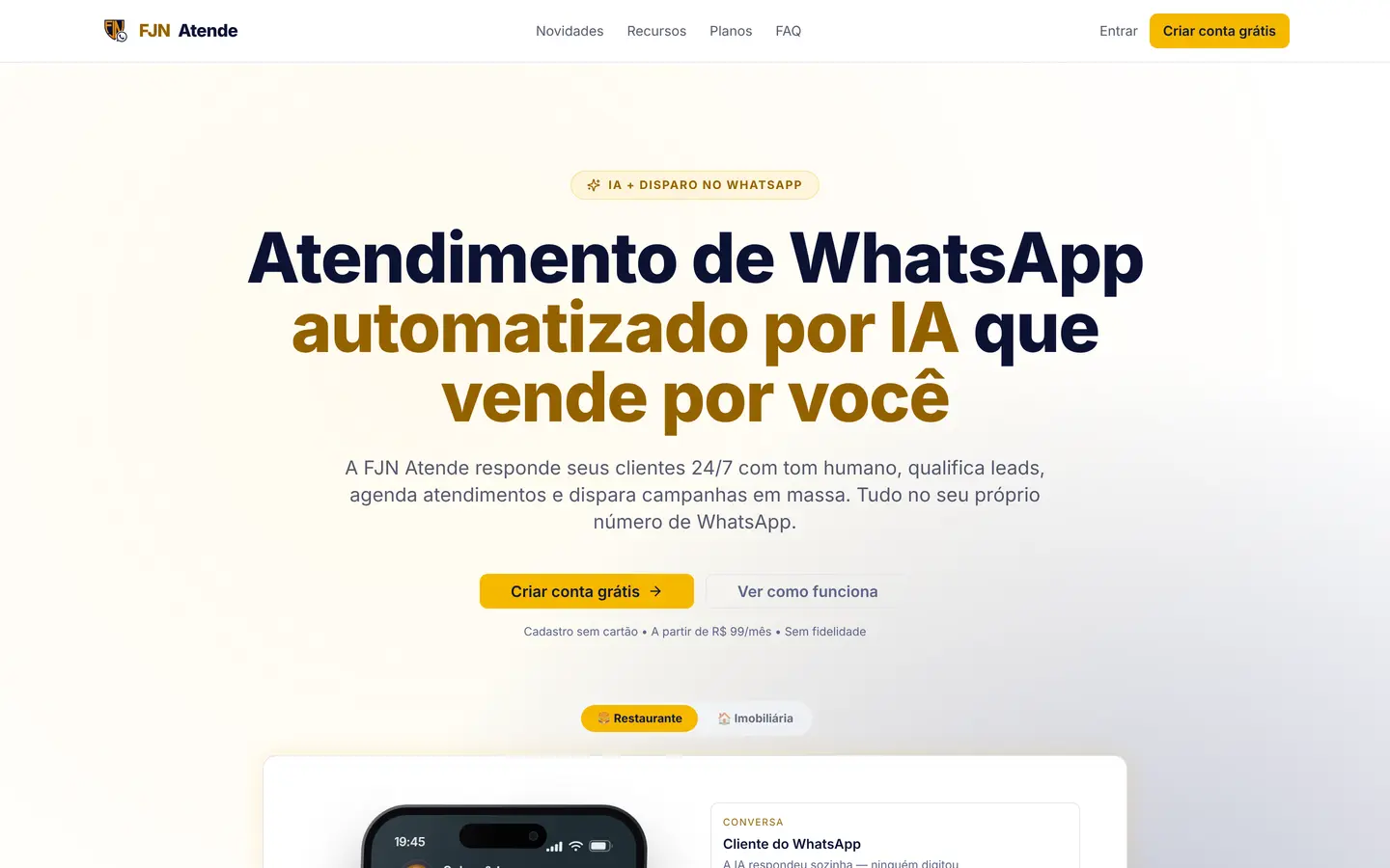 FJN Atende — atendimento de WhatsApp com IA