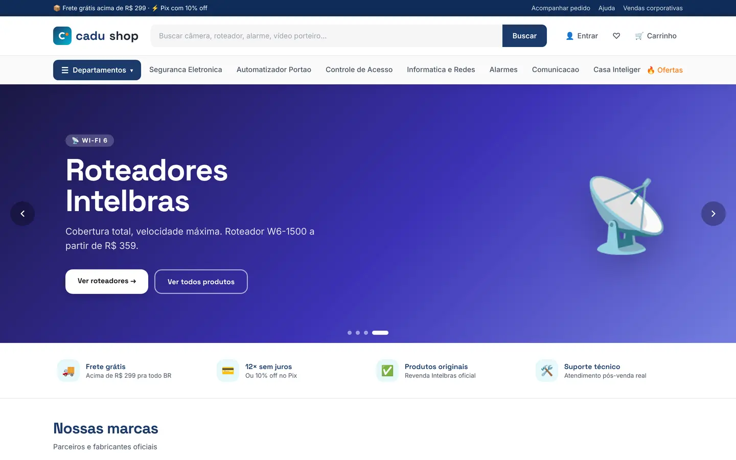Cadushop — e-commerce de segurança eletrônica