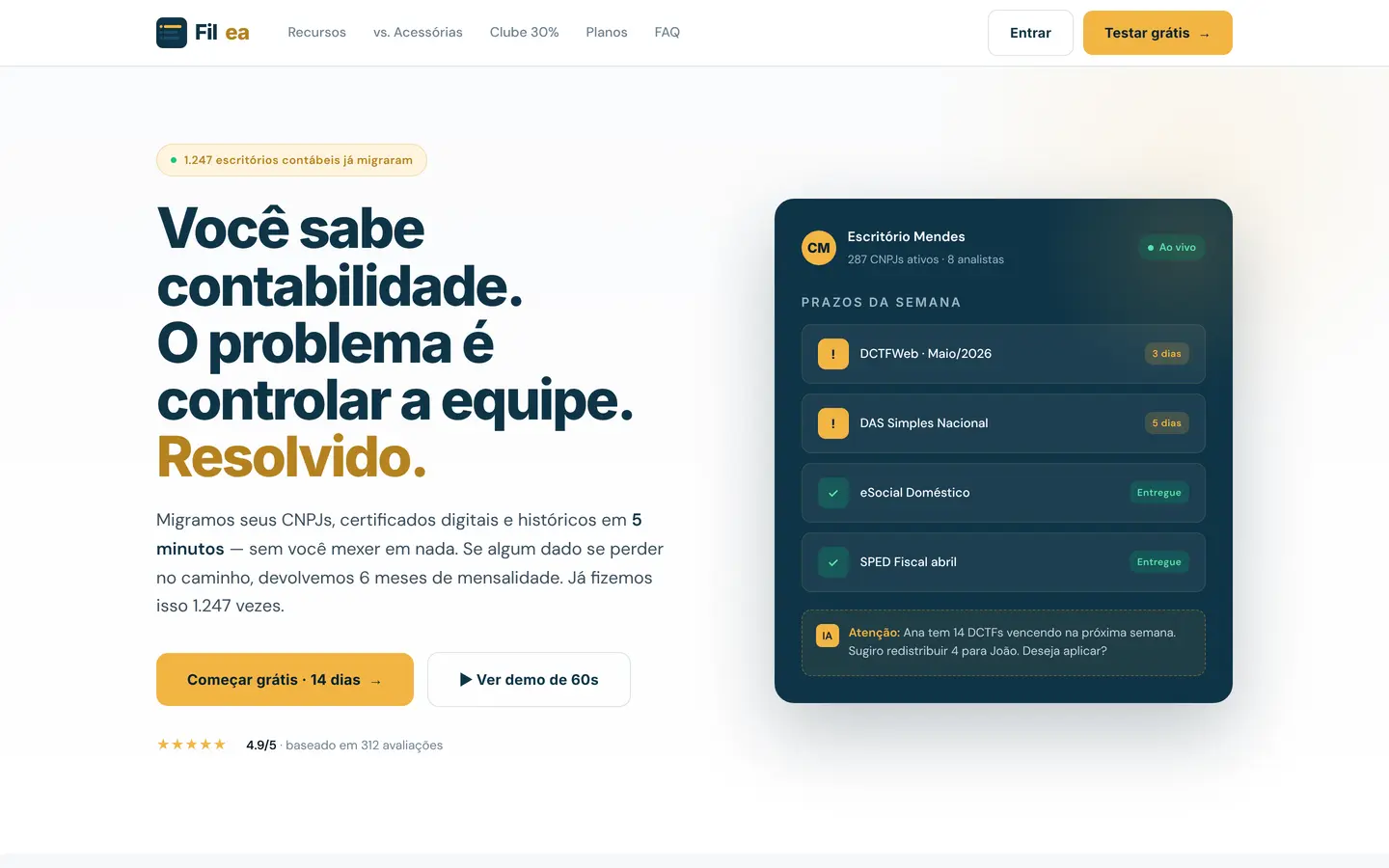 Filea — SaaS para escritórios de contabilidade